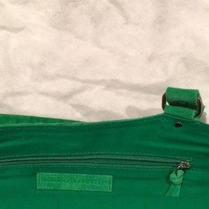 Green suede bag